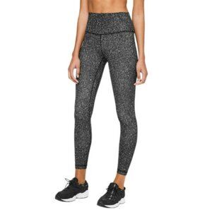 Lululemon Align Pant II 25" Luminesce Splatter Ice Grey Black size 4